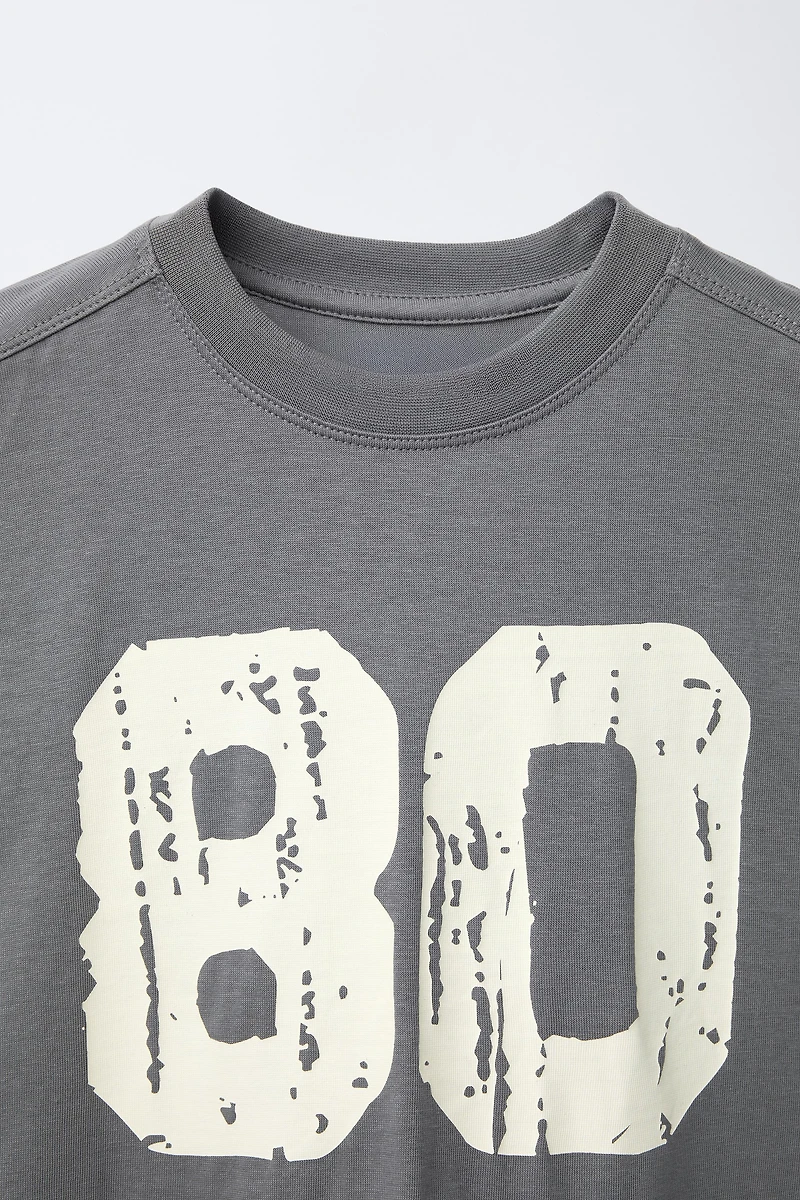 TEXT PRINT T-SHIRT AND BERMUDA SET