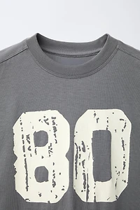 TEXT PRINT T-SHIRT AND BERMUDA SET