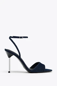 HIGH-HEELED DENIM SANDALS