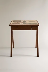 MARBLE PARCHEESI BOARD SIDE TABLE