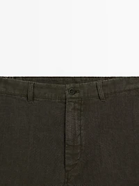100% linen Bermuda shorts