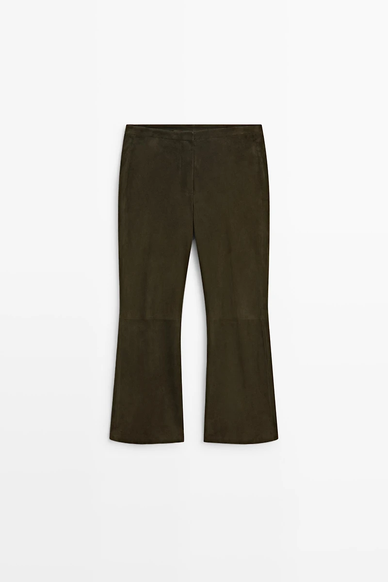 Suede leather pants