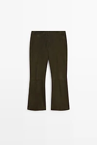 Suede leather pants
