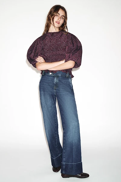 Z1975 LOW RISE STRAIGHT LEG CUFFED HEM JEANS