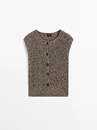 100% cotton mouliné round neck vest