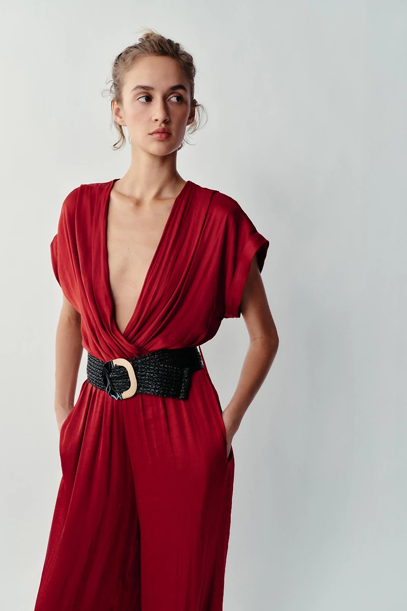 COMBINAISON SATINÉE AVEC CEINTURE