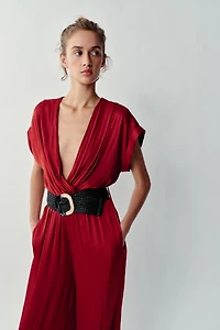 COMBINAISON SATINÉE AVEC CEINTURE