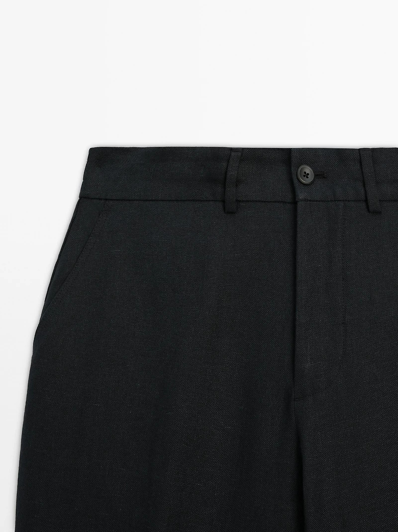 100% linen trousers