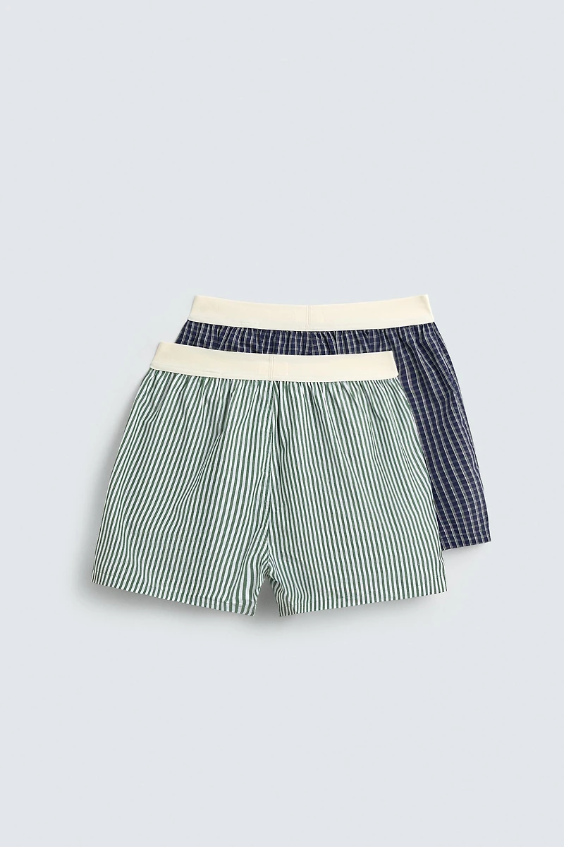 TWO-PACK OF COMBINED POPLIN BOXERS