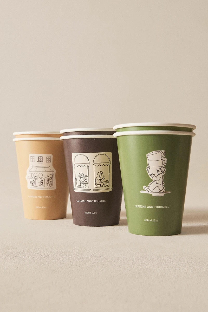 PACK OF COFFEE TUMBLERS WITH LID (PACK OF 6)