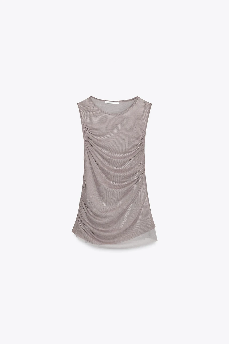 T-SHIRT EFFET DOUBLE TULLE