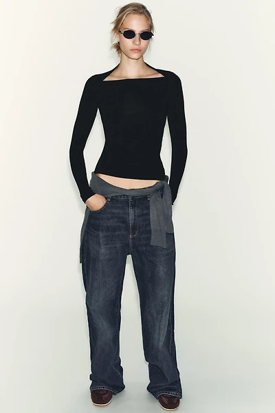 RIB LONG SLEEVE T-SHIRT