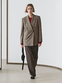 Check wool suit blazer