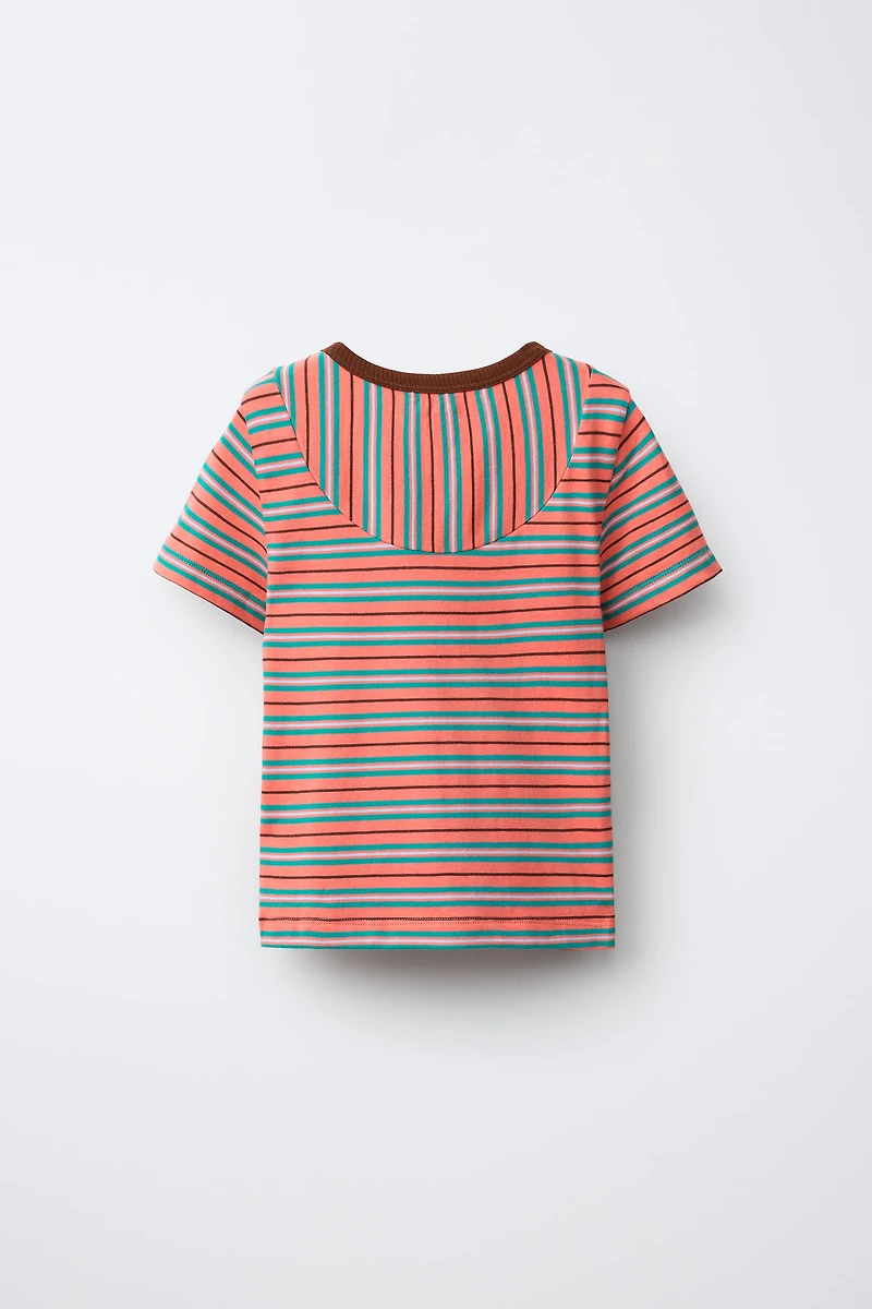 CONTRAST STRIPE T-SHIRT
