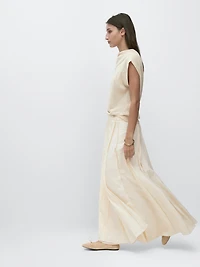 Midi skirt with sash belt detail