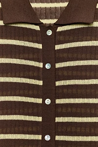 STRIPED POLO NECK TOP