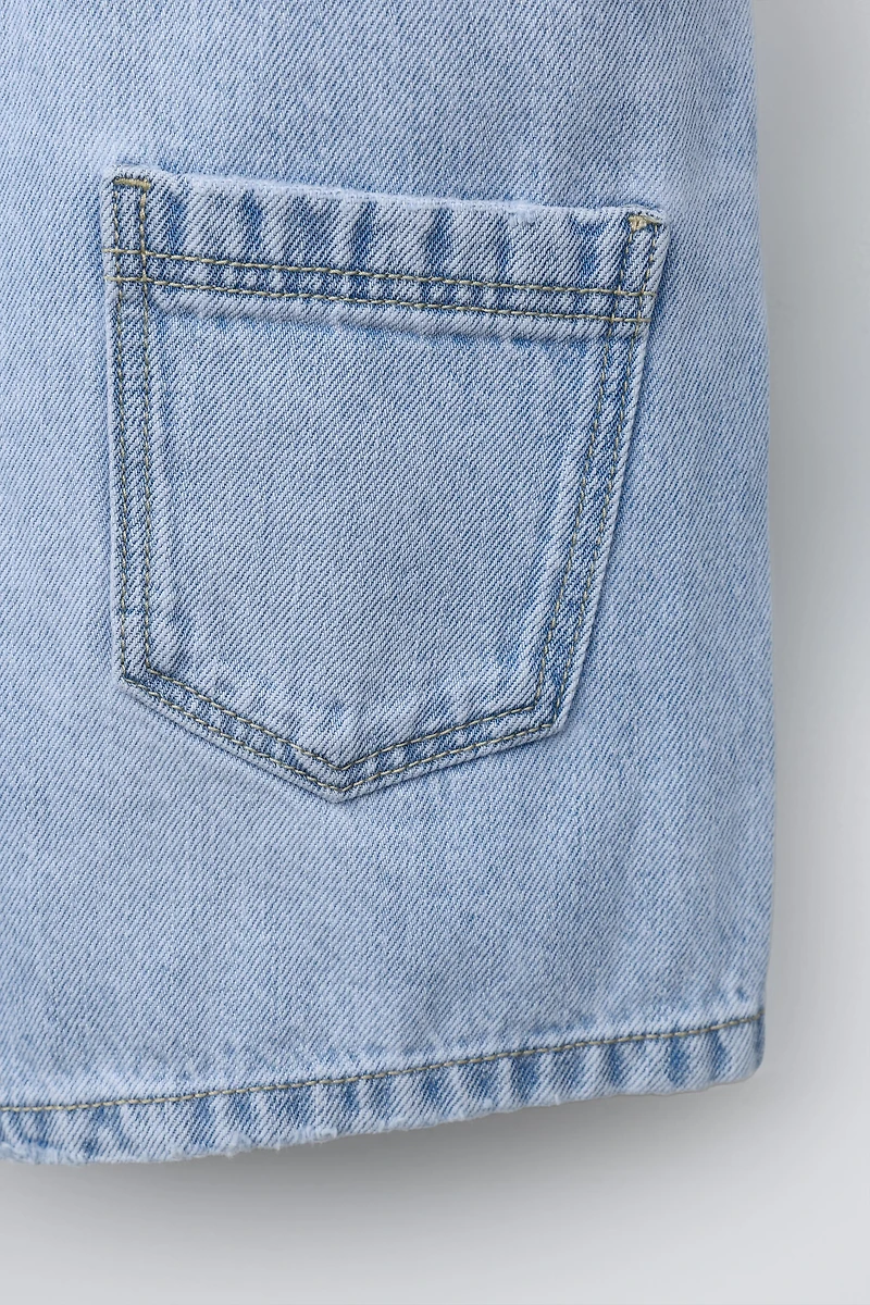 DENIM OVERALL SHORTS