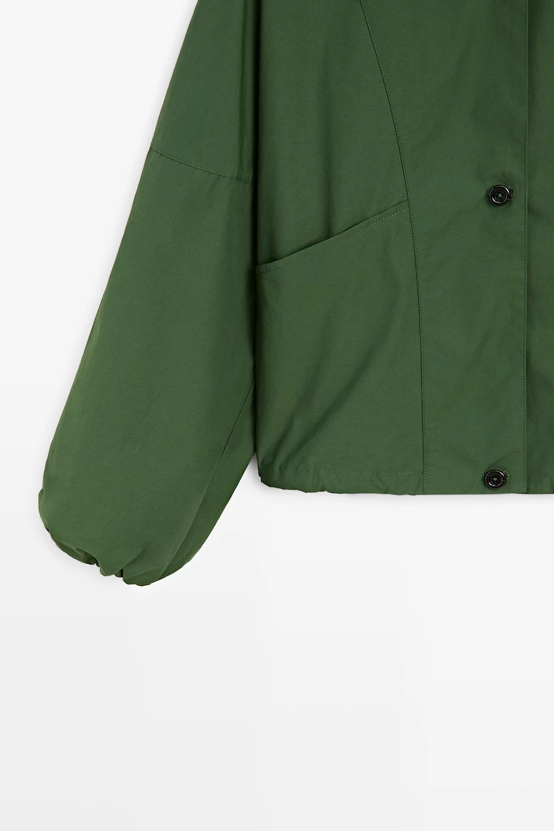 Bomber jacket with puff sleeves