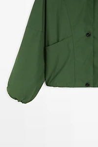 Bomber jacket with puff sleeves