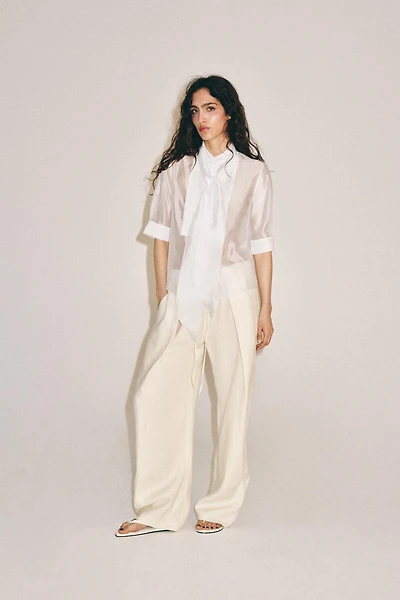 ZW COLLECTION SHORT SLEEVE TIE SHIRT