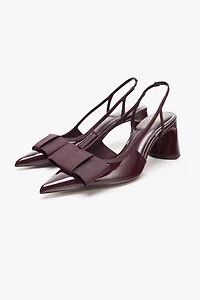 SLINGBACK HEELED SHOES WITH BOW