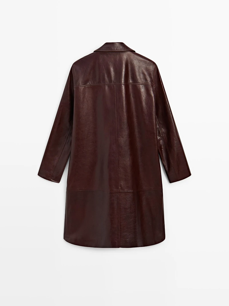 Long nappa leather coat