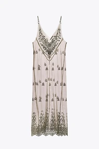 EMBROIDERED BEADED TULLE DRESS