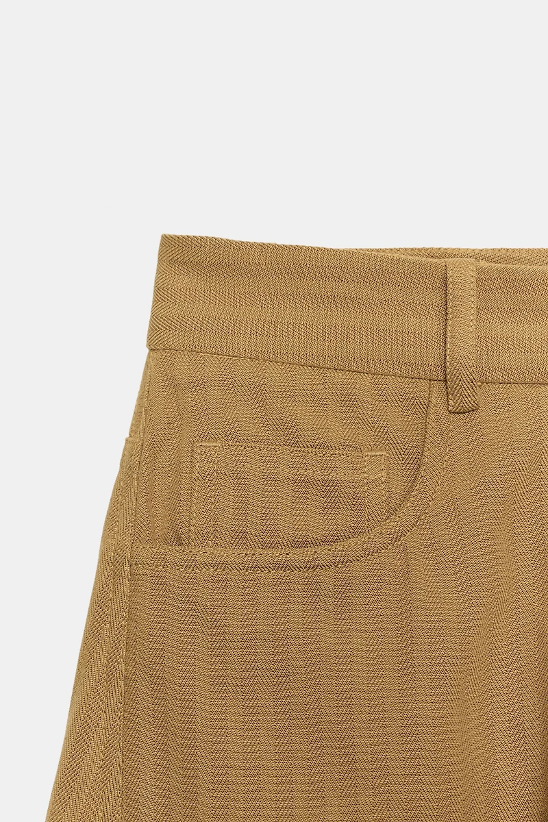 ZW COLLECTION HERRINGBONE TAPERED PANTS
