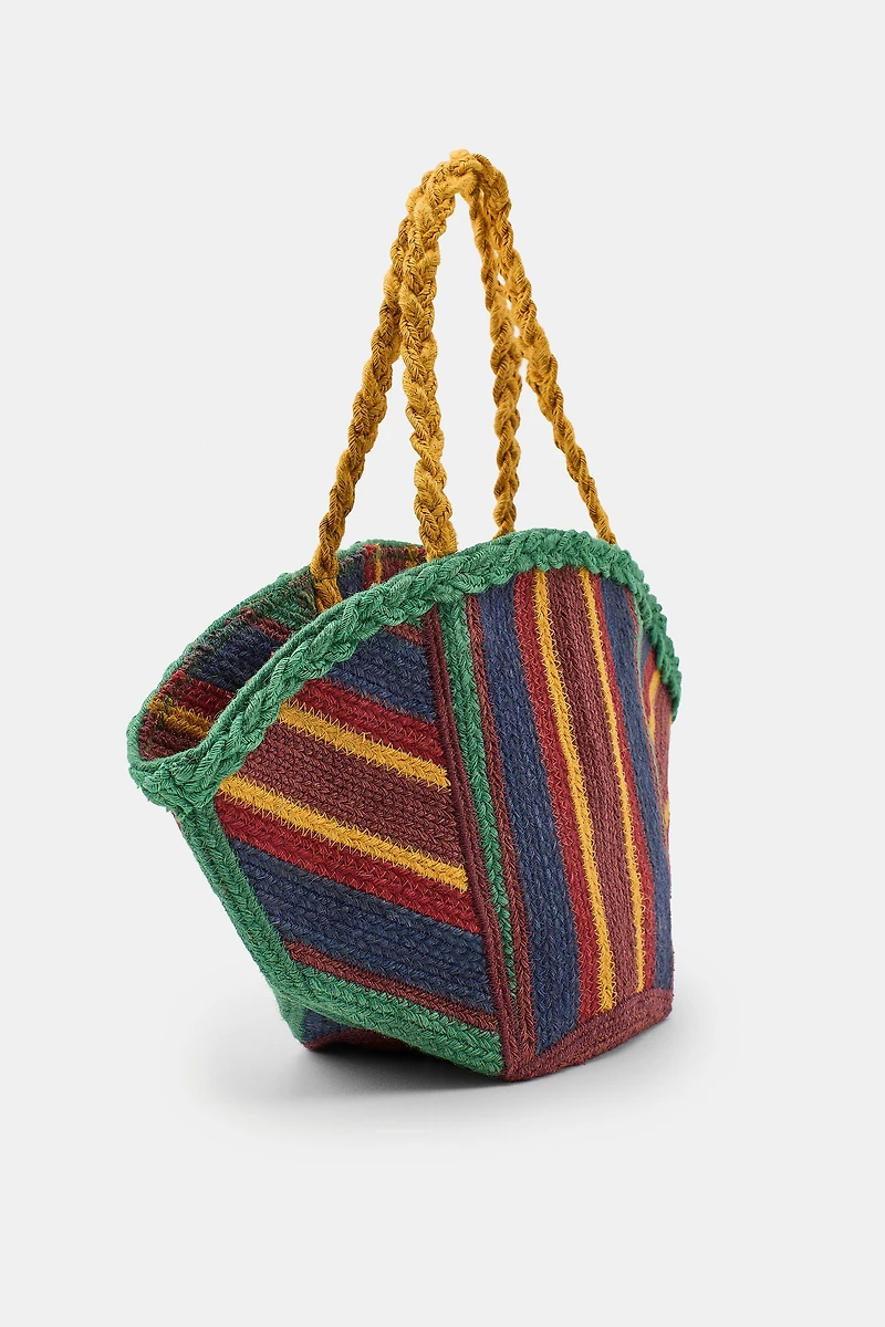 STRIPED 100% JUTE BAG