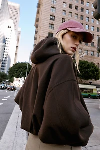 SOFT HOODIE OVERSIZED BOMBER JACKET