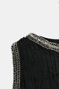 ZW COLLECTION JACQUARD BEADED TOP