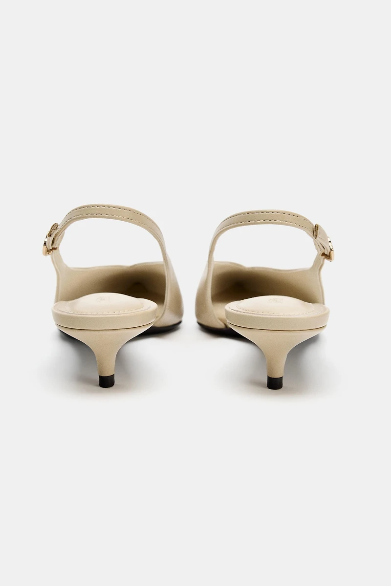 KITTEN HEEL SLINGBACK SHOES