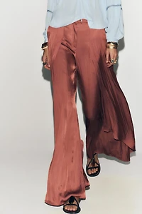 FLOWY WIDE LEG PANTS WITH RUFFLES