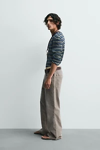 STRIPED RIBBED T-SHIRT