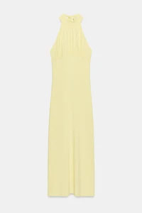 TIED HALTER MIDI DRESS