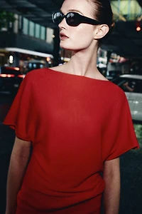 BOAT NECK KNIT TOP