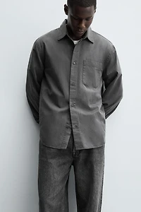 WASHED TWILL TEXTURED SHIRT