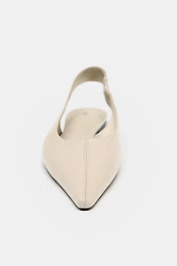 LEATHER SLINGBACK BALLET FLATS