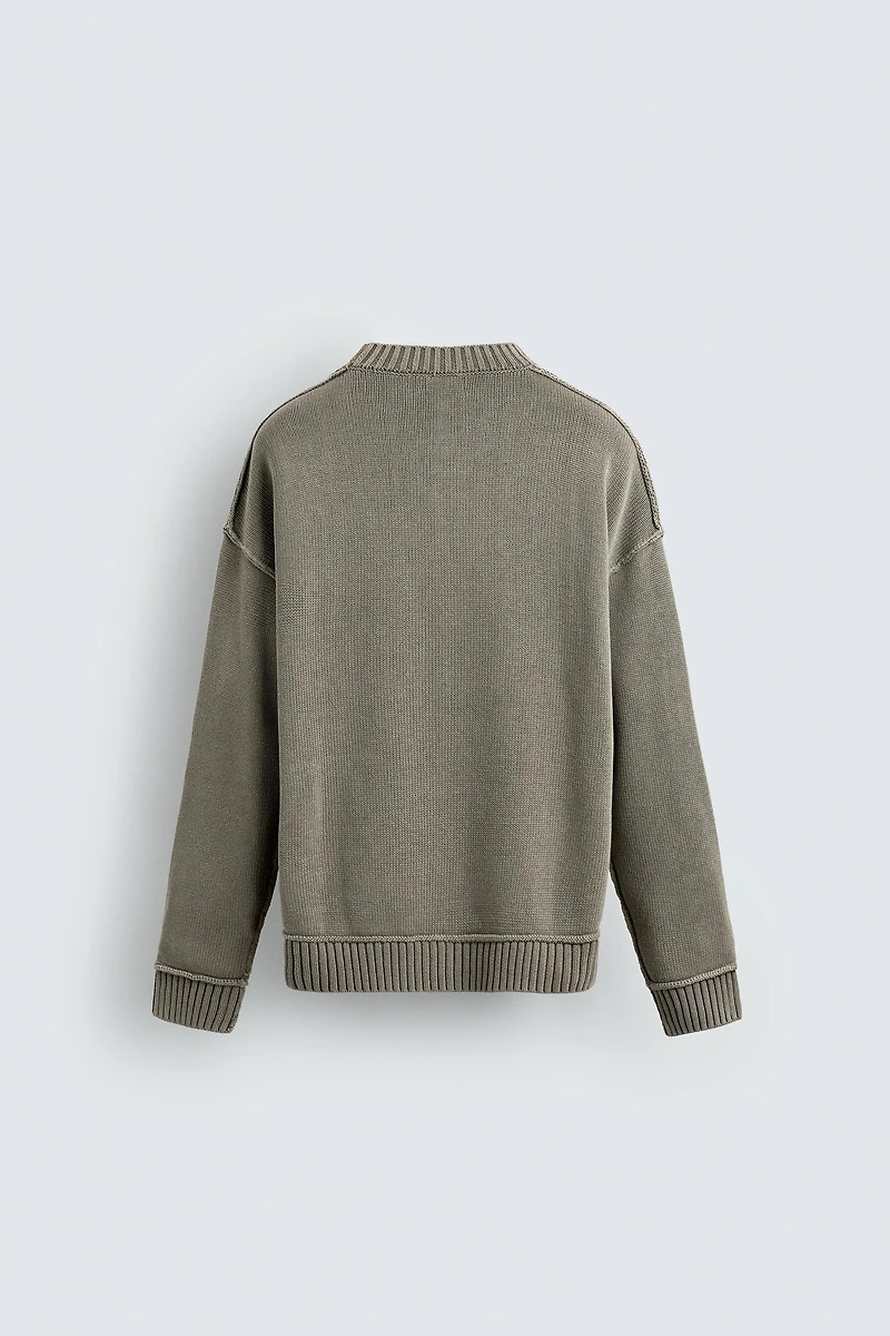 WASHED PRINTED SWEATER