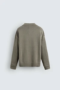 WASHED PRINTED SWEATER