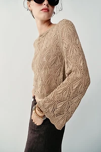 PULL EN MAILLE POINTELLE ET FIL MÉTALLISÉ