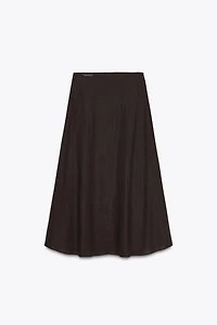LINEN MIDI SKIRT