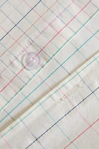 KIDS' CHECKED COTTON DUVET COVER