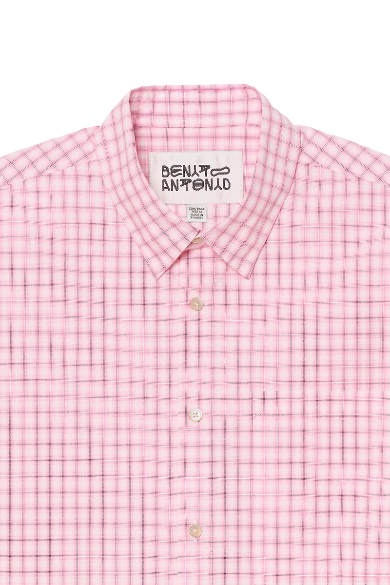 EMBROIDERED BOXY FIT PLAID SHIRT