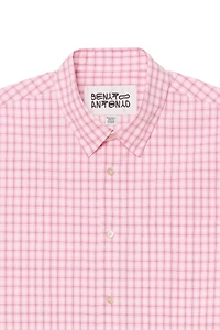 EMBROIDERED BOXY FIT PLAID SHIRT