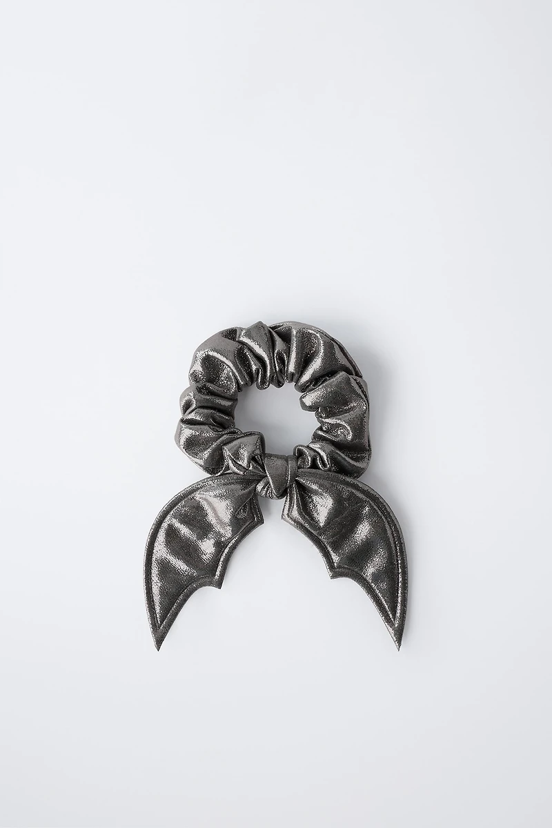 SPARKLY BAT WING HAIR TIE