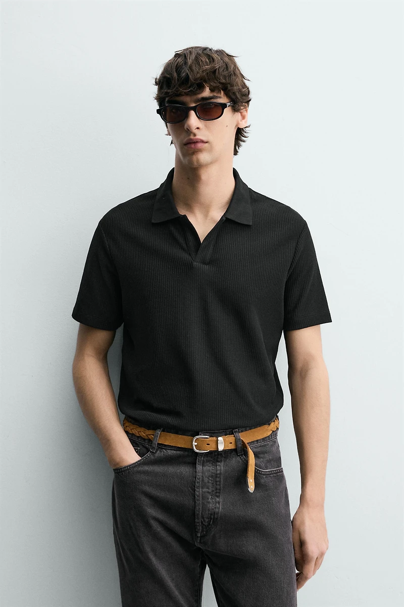 VERTICAL TEXTURED POLO