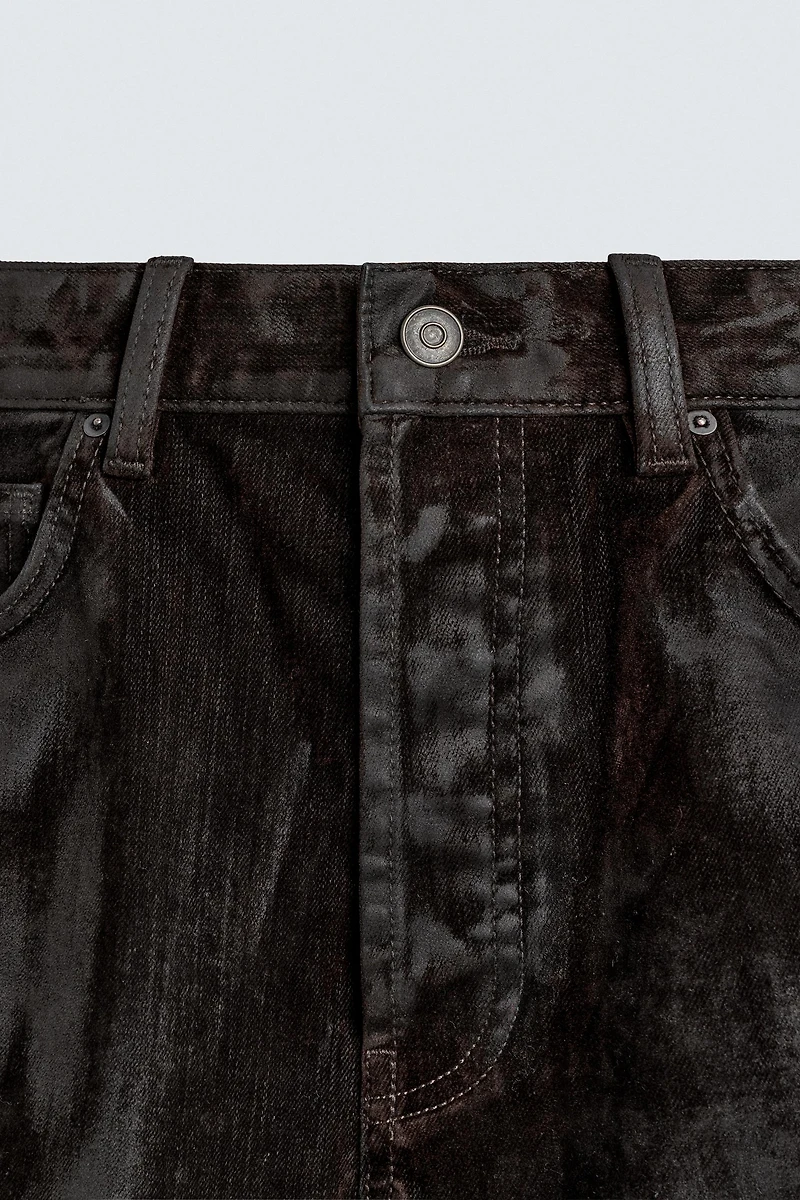 FLOCKED STRAIGHT FIT JEANS