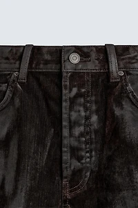 FLOCKED STRAIGHT FIT JEANS