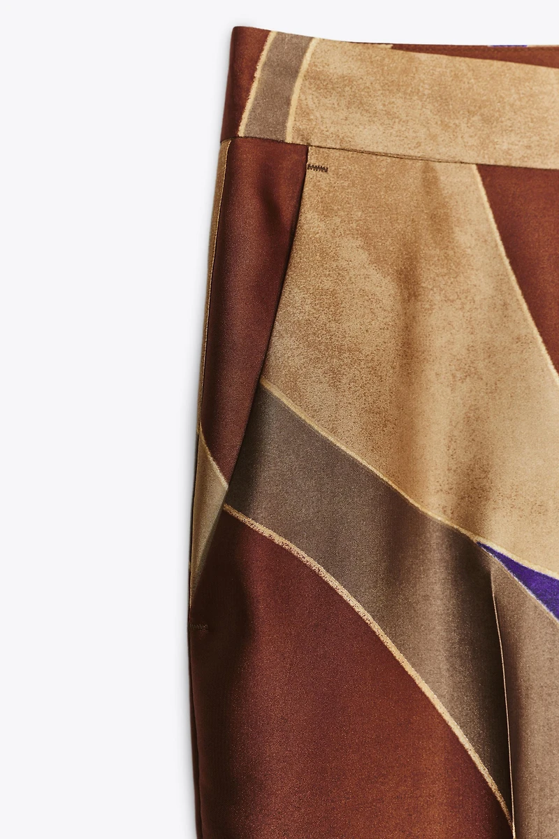 PRINTED SATIN PANTS